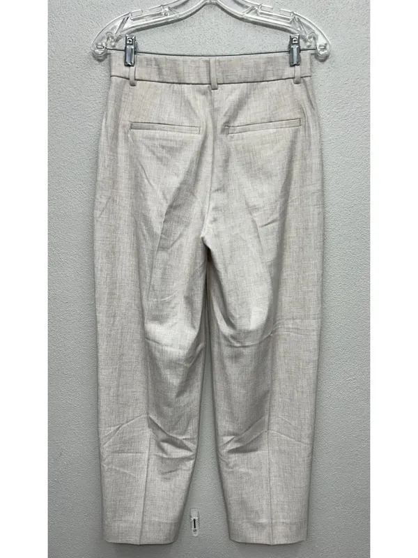 Abercrombie & Fitch Trouser Pants 2 /26 Beige Tailored Ankle Pleated High Rise - Image 4