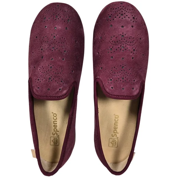 Spenco Women Suede Perforated Ballet Flats Slip On Shoes Mahogany Size 9‎ - Image 2