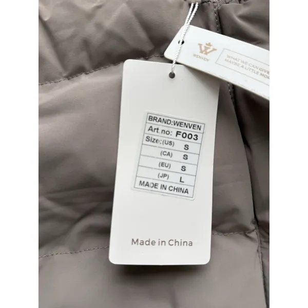 WenVen‎ NWT Puffer Coat Winter Jacket Womens Small Taupe No Hood Ski Outdoor - Image 3