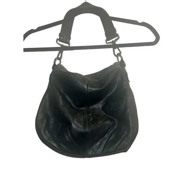 ✨Margot Natalie Soft Black Pebbled Leather Fold Over Hobo Purse✨ - Image 3