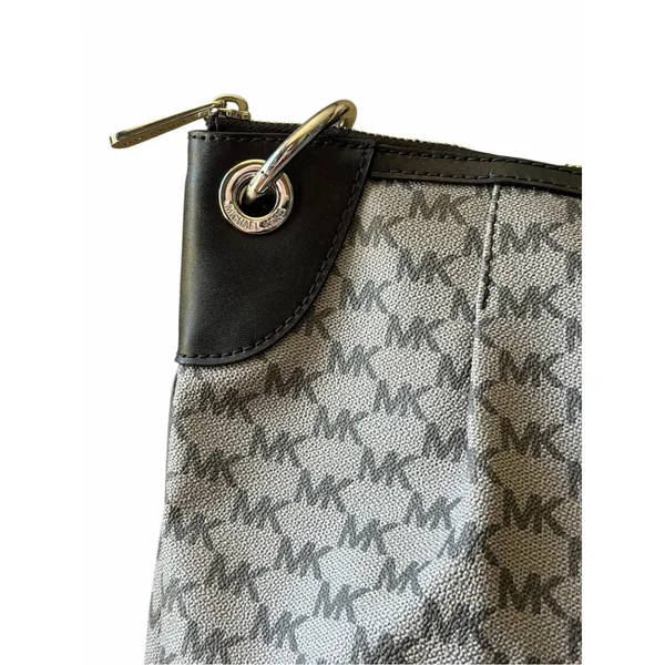 Michael Kors Jet Set Large Convertible Shoulder Crossbody MK Signature Black - Image 11