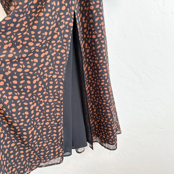 o.p.t |‎ NWT Few Moda Smocked Square Neck Puff Sleeve Maxi Dress in Black Floral - Image 8