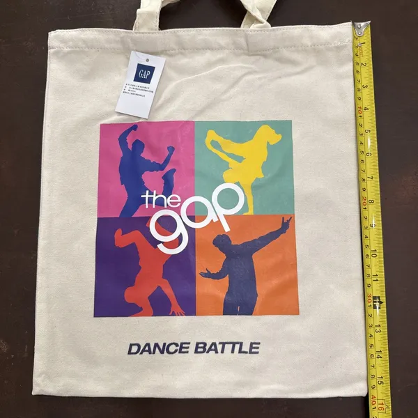 The Gap Logo Dance Battle Unisex Canvas graphic Travel school casual tote bag - Image 3