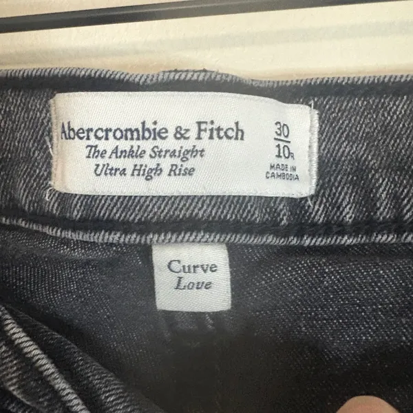 Abercrombie & Fitch The Ankle Straight Ultra High Rise Gray Wash‎ Jeans - Image 3