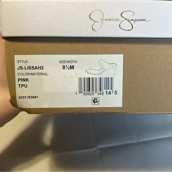 NEW Jessica Simpson Lissah 2 Neon Pink Clear Toe-Loop Slide Heel Size 8.5M - Image 9