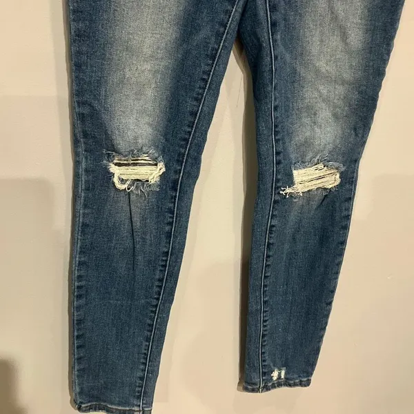 Risen Dark Wash High Rise Distressed Skinny Jeans Size 5/27 rdp1209 #780 - Image 3