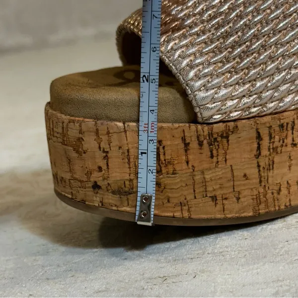 Sam Edelman Metallic Woven Wedge Sandals Size 6 - Image 10