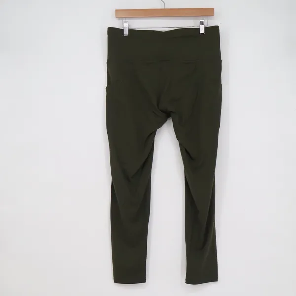 Unbranded Womens XL Olive Green High Waisted Athletic Leggings with Side Pockets - Image 3