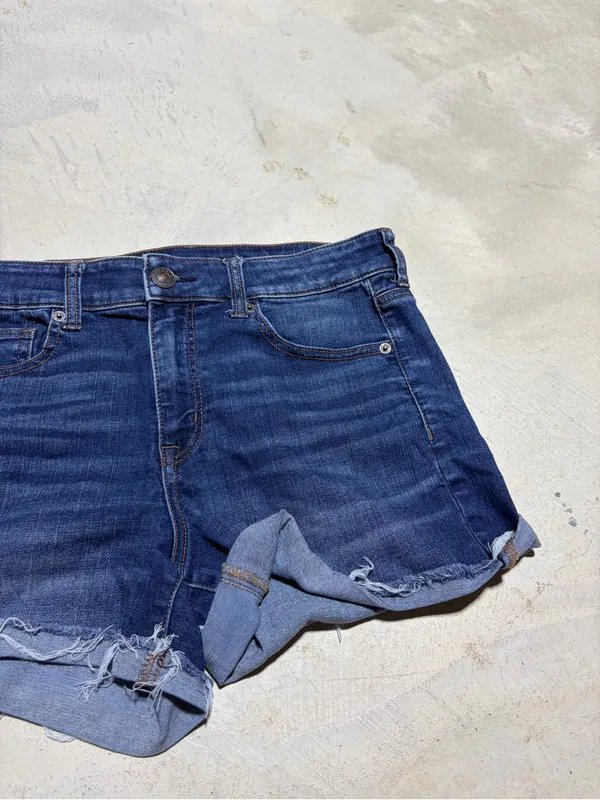 American Eagle hi-rise shortie Blue Denim Shorts 10 - Image 5