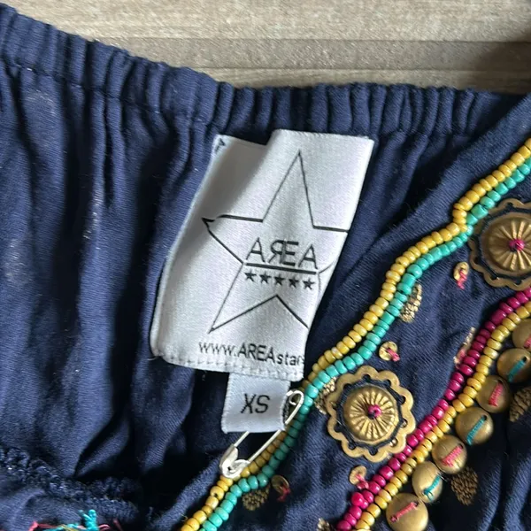 Area stars beaded trim dress Blue Size XS - Image 4