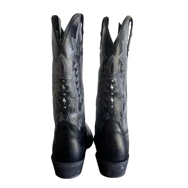 DURANGO NEW Women's Black Crush Antique Studded Western Boot Size 9 #243307 - Image 6