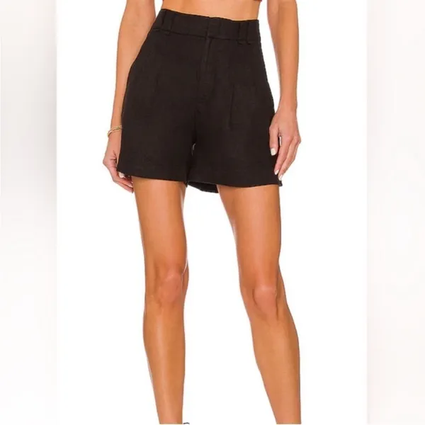 Free People Chelsea Linen Shorts‎ Black Size 0 - Image 2