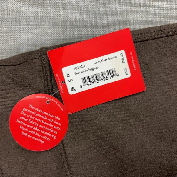 Spanx Faux Suede Leggings Womens Small Brown High Rise Ankle Shaping Pants - Image 5