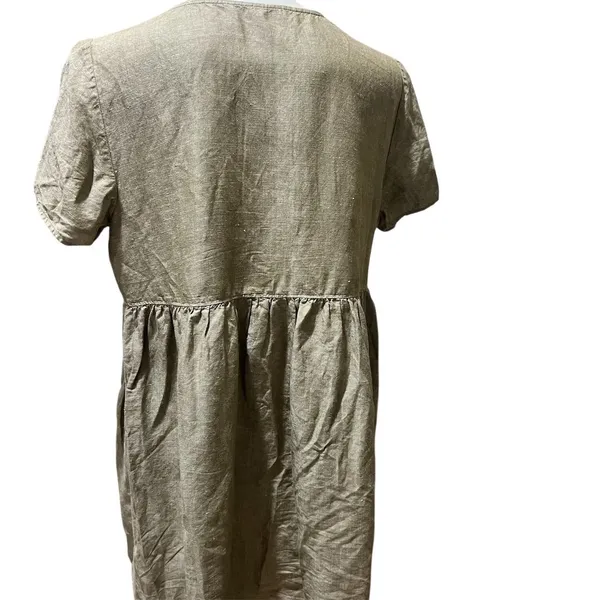 Madewell Women's Brown Button-Front Mini Dress Size M Casual Short Sleeve - Image 7