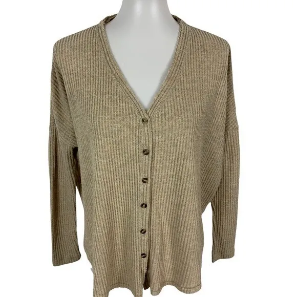 Out From Under Cardigan Tan XS Long Sleeve Cozy Cottagecore - Image 3