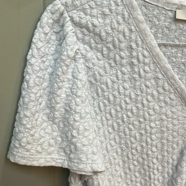LOFT White Short Sleeve Tie Front Blouse - Image 4