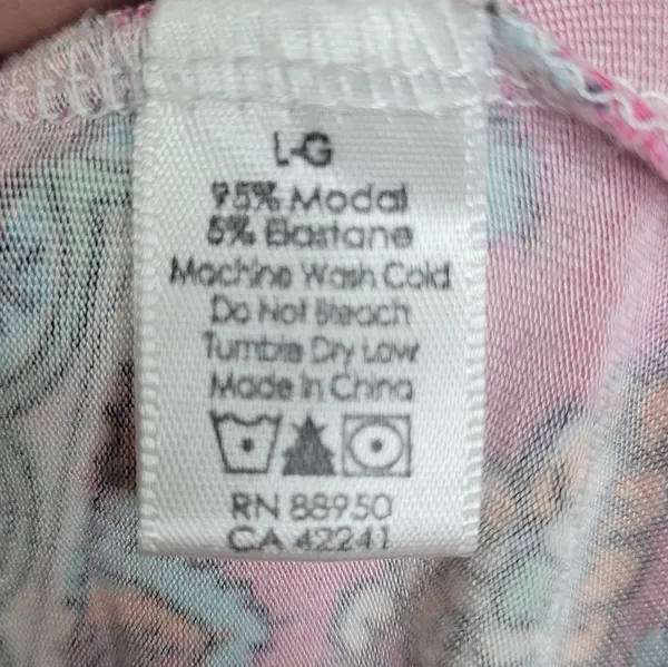 P.J. Salvage Women's pajama Paisley Print Pink Pants. Size L-G. As Is. - Image 5