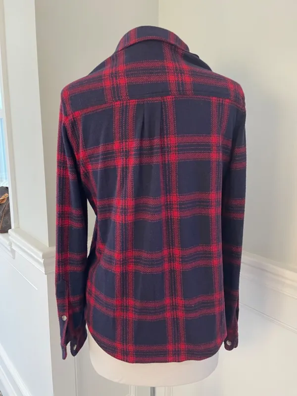 Faherty Red/Blue Plaid Flannel Button Down Shirt Size S! - Image 6