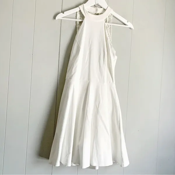 Hometown Girl White Lace Skater Dress S - Image 5