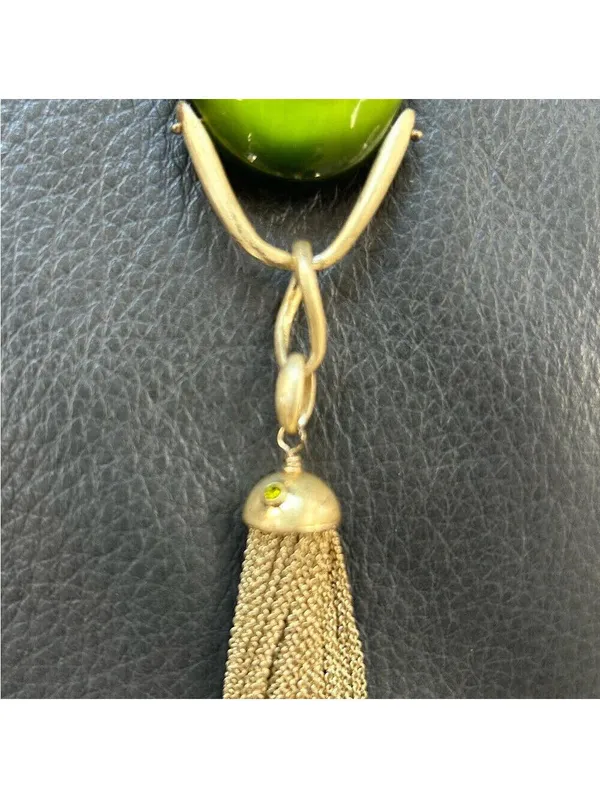 Lia Sophia Kiam Family “Elena” Green Cat’s Eye Necklace - Image 3