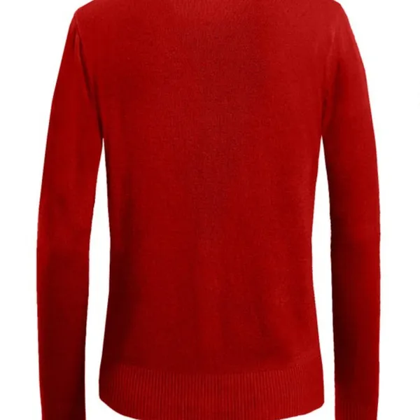 Cielo Jeans USA RED Ribbed Crewneck Button Down Classic Small Sweater Cardi - Image 3