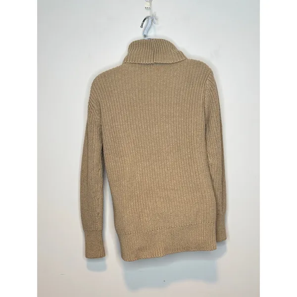 Abercrombie & Fitch Women’s Turtleneck Sweater XS Beige Ribbed Knit Cotton Blend - Image 8