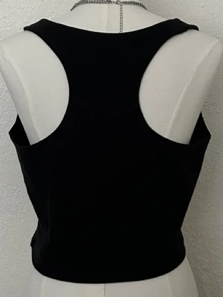 Pact Size XL Black Cropped Scoop Neck Tank Top 90% Organic Cotton - Image 2