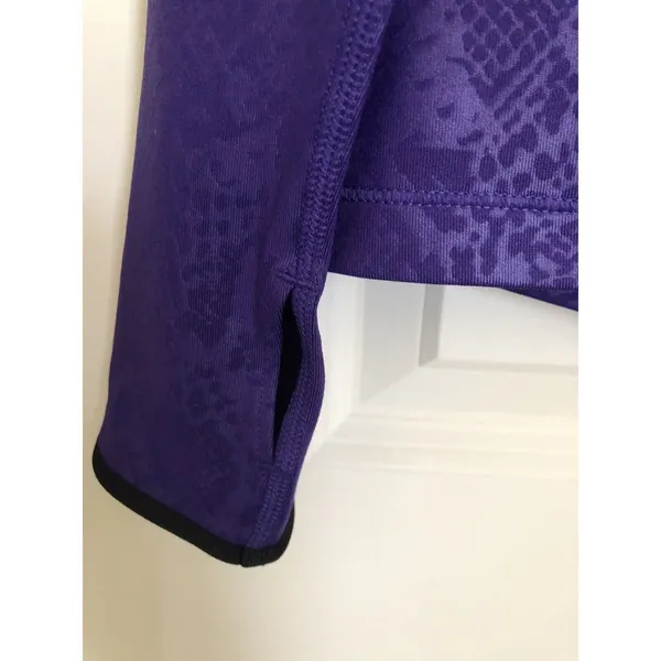 Nike Pro Dri-Fit Long Sleeve Embossed Mock‎ Neck Pullover Purple Women’s Medium - Image 7