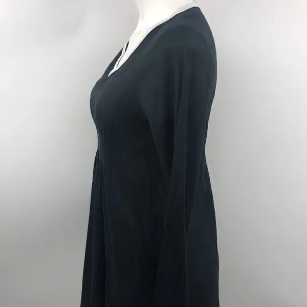 Athleta black sheer lightweight cotton shirred waist dress - Image 4