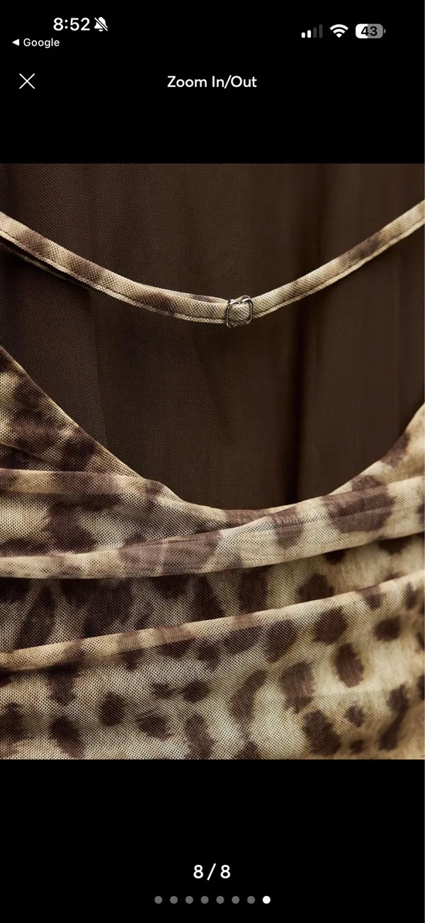 Zara Leopard-Print Ruched Midi Dress in Tan - Image 8