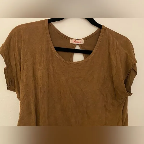 Vivace Brown Sleeveless Suede Western Cinched Waist Top Women’s Size unknown - Image 2