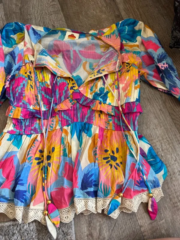 Farm Rio x Anthropologie Puff-Sleeve Tie-Front Blouse - Image 2
