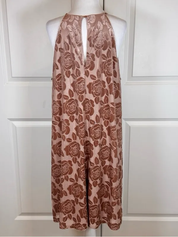 Candie’s Velvet Rose Mini Dress XL Blush Pink Burnout Floral Party Cocktail - Image 4