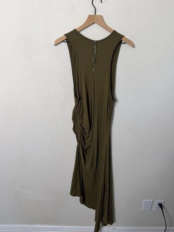 Daily Practice by Anthropologie Sleeveless Side-Ruched Dress Green Size XL - Image 6