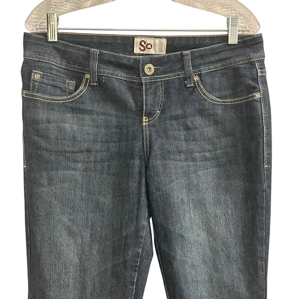 SO Jeans Women Dark‎ Wash Bootcut Stretch Denim Pants Size 11 - Image 4