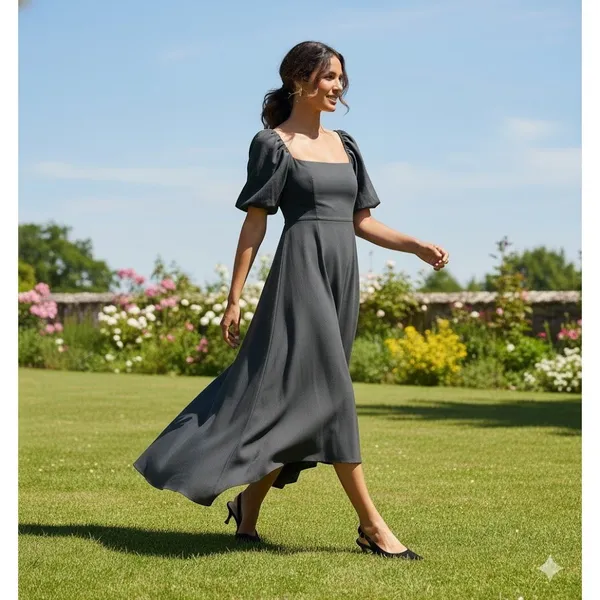 NWT Hill House The Matilda Dress in Black Poly Crepe Midi S - Image 2