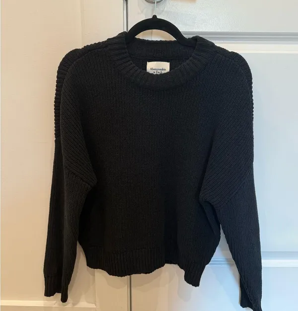 Abercrombie & Fitch Black Chenille Crew Neck Sweater - Image 2