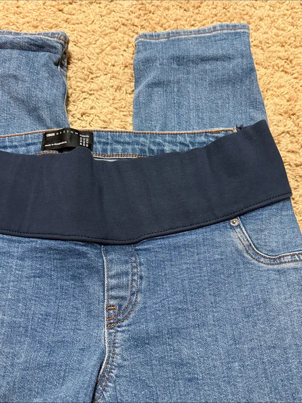 ASOS Maternity Blue Skinny Jeans with Navy Support Panel - Image 3