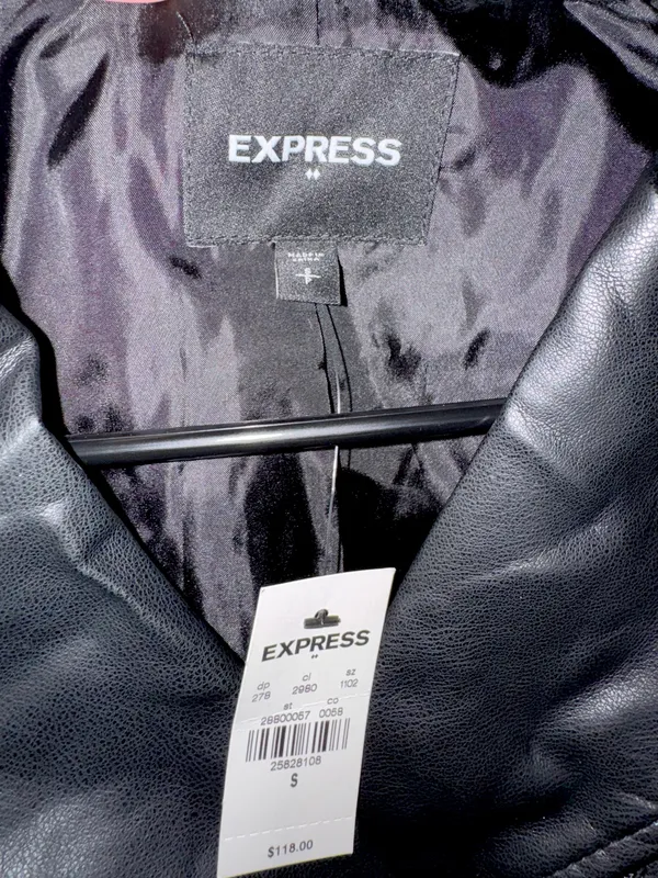 Express Leather Jacket Black - Image 3