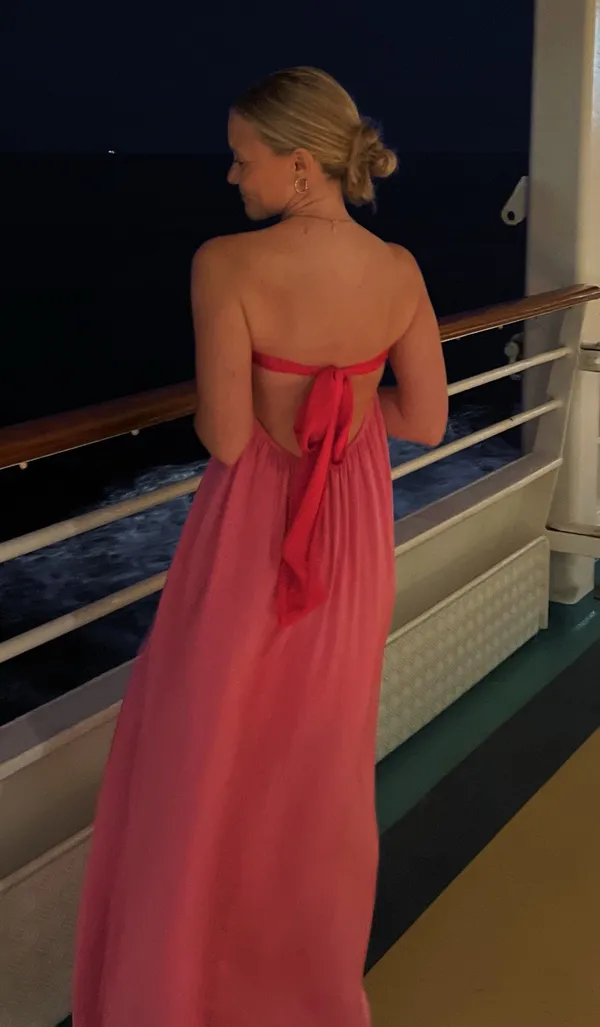 Aakaa Pink Strapless Maxi Dress - Image 2