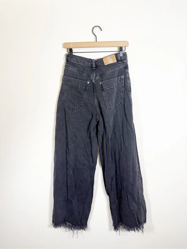 Free People We The Free Old West Slouchy High Rise Wide Leg Jeans Black 27 - Image 5