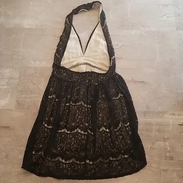 💕AUDREY 3+1💕 Black Lace Halter Dress - Boho Medium M - Image 2