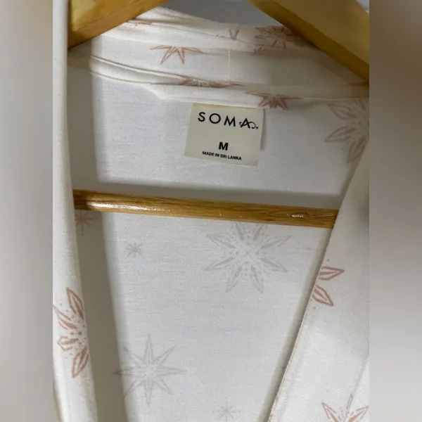 Soma White‎ Tan Star Robe Size Medium - Image 3