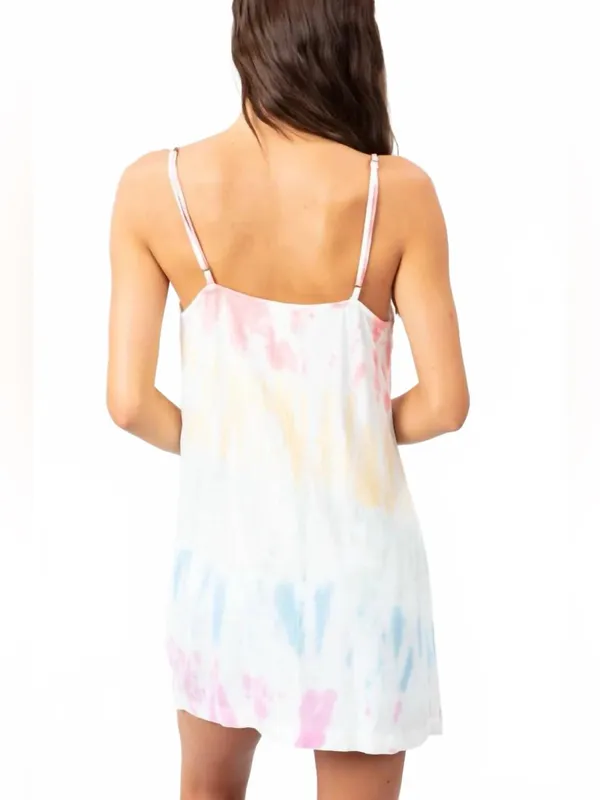 Rip curl boho Wipeout Pastel Tie Dye button down mini Dress M - Image 16