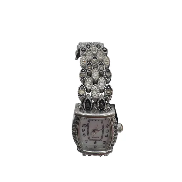 Miz Berger Women's Marcasite‎ Style Quartz Bracelet Watch Silver Tone - Image 3
