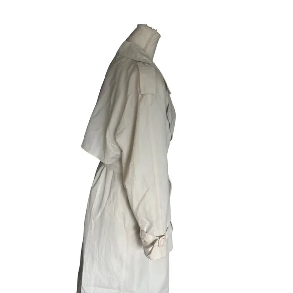 London Fog Trench Coat Women 10P Ivory Vintage Classic Minimalist Chic Academia - Image 4