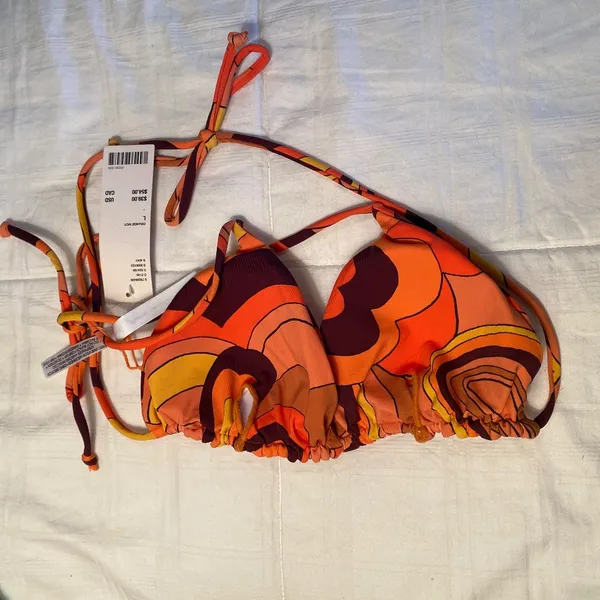 URBAN OUTFITTERS Out From Under Groovy Retro Bikini Top - Size Large L - NWT - Image 3