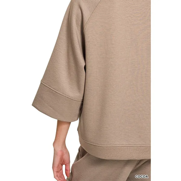 Zenana‎ Scuba 3/4 Sleeve Pullover & Pants Set - Large - Image 2
