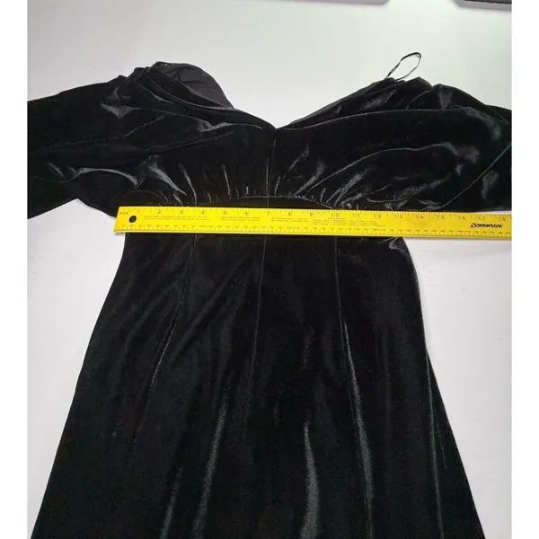Chelsea 28 Velvet Dress Womens XS Black V Neck Short Sleeve NWOT - Image 5