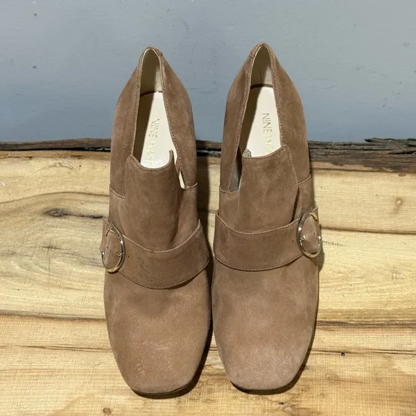 Nine West‎ Taupe Suede Block Heel Loafers Size 9 A38 - Image 5